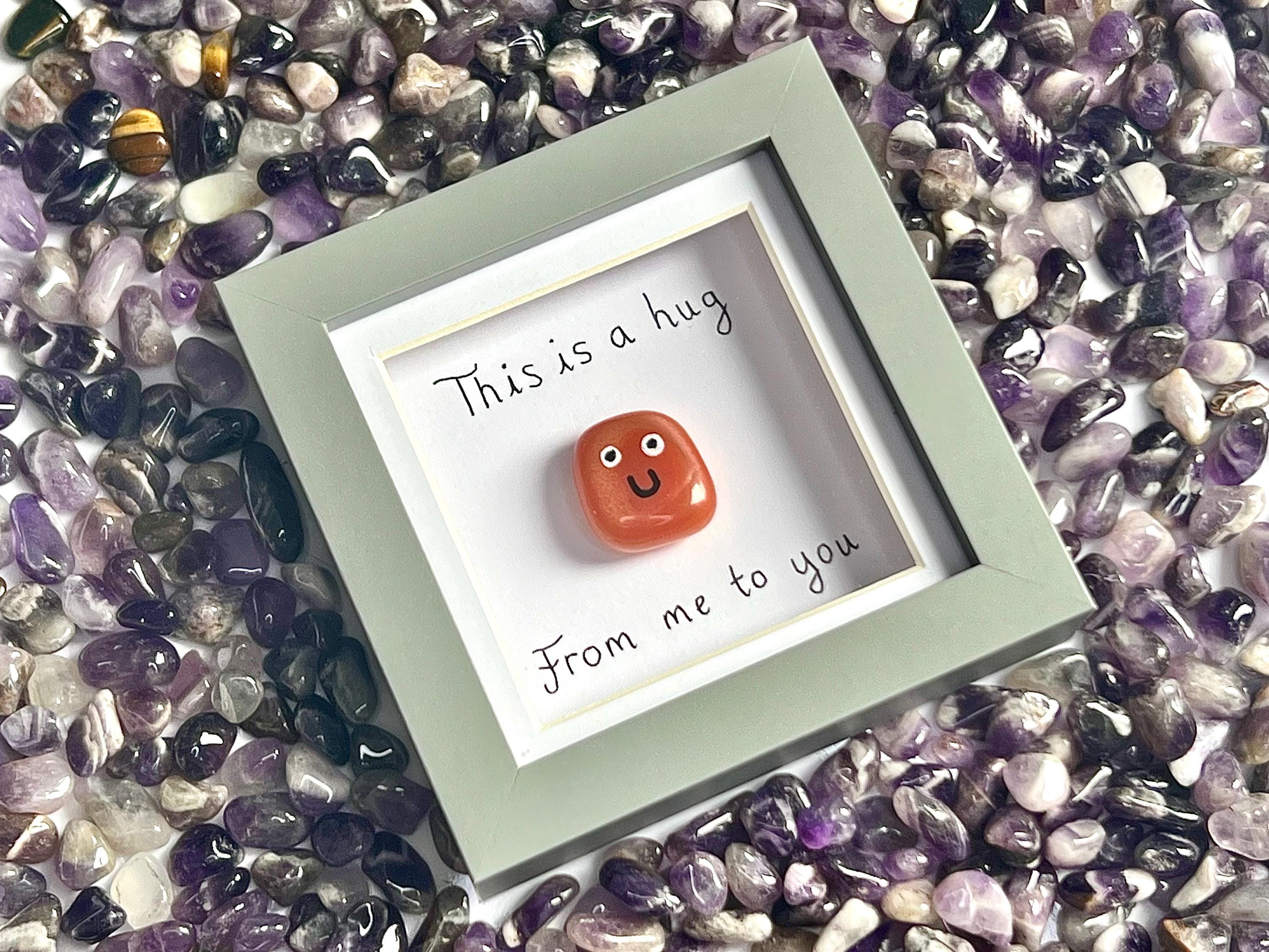 Framed Crystal Pocket Hug, Handmade Gift, Amethyst, Rose Quartz
