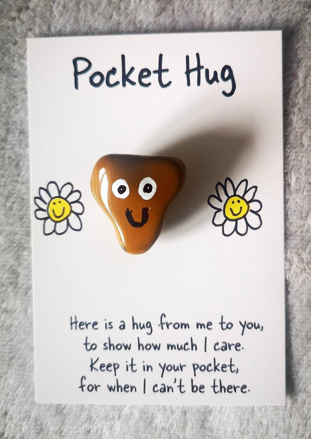 Crystal pocket hug, letterbox gift, poem card, pick me up gift, I miss you gift, love you, thinking of you, thank you, Crystal Gift, UK
