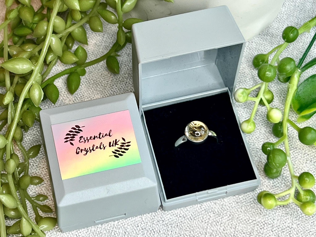 Citrine Crystal Ring, 925 Sterling Silver, UK size Q, Gemstone Jewellery, Crystal gift for wealth, Ethically sourced, metaphysical shop
