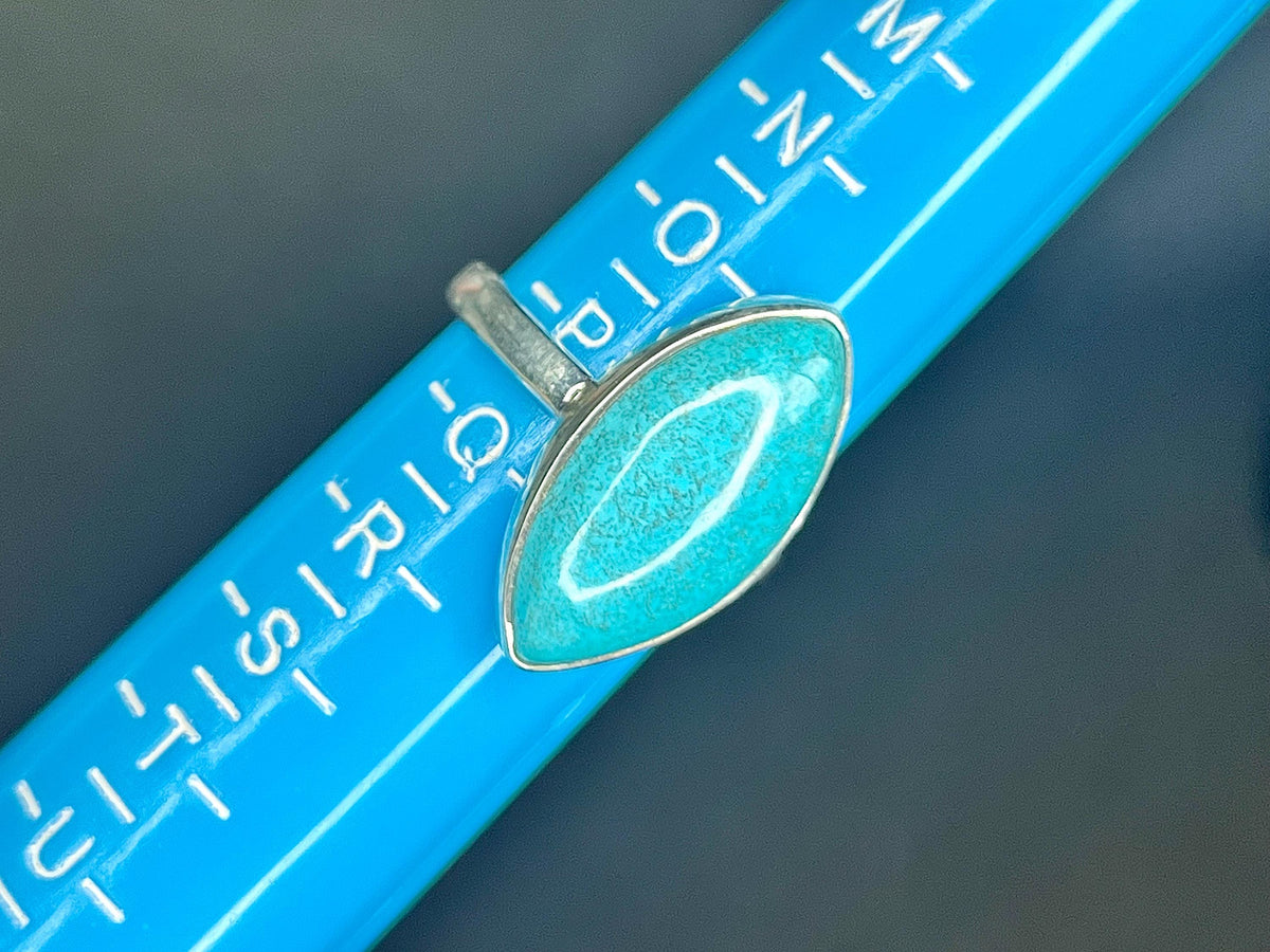 Chrysocolla Crystal Ring, 925 Sterling Silver, UK size P & 1/2, Gemstone Jewellery, Crystal gift for calming, Ethically sourced