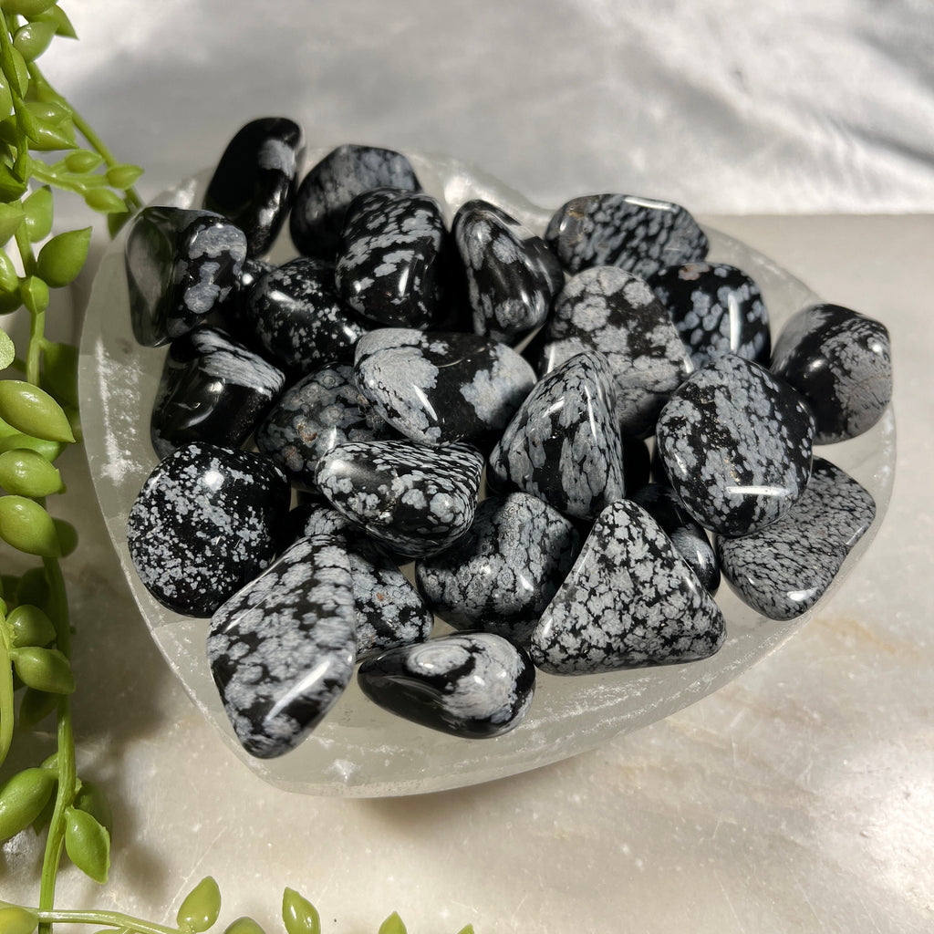 Snowflake Obsidian Tumblestones, High Quality Snowflake Obsidian Crystals, UK Crystals Ethically Sourced , Stress Reliever Gift