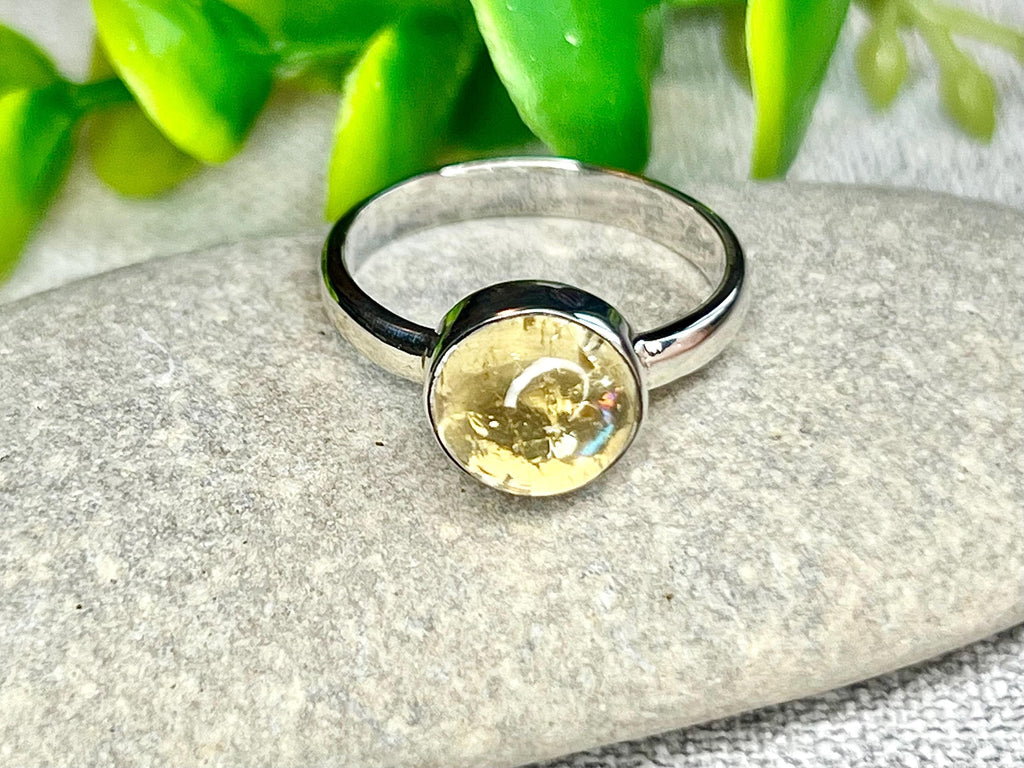 Citrine Crystal Ring, 925 Sterling Silver, UK size Q, Gemstone Jewellery, Crystal gift for wealth, Ethically sourced, metaphysical shop