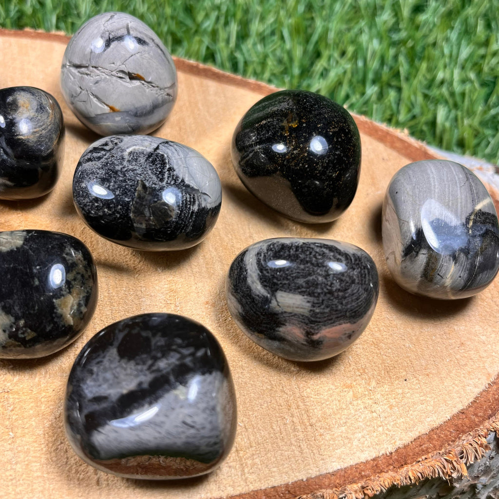 Silver Leaf Jasper Tumblestones, Consciously Sourced UK Crystals
