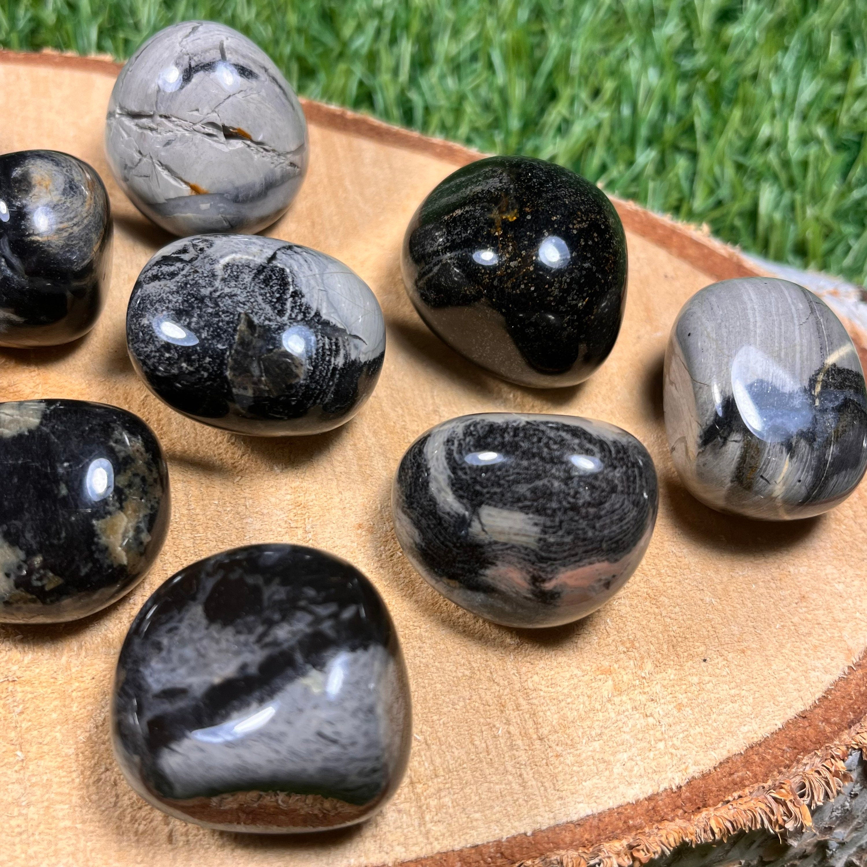 Silver Leaf Jasper Tumblestones, Consciously Sourced UK Crystals
