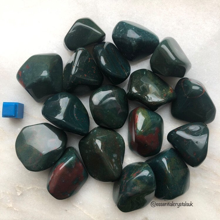 Bloodstone Healing Crystal Tumblestones, Heart Chakra Stone, Ethically Sourced UK Crystal Gift