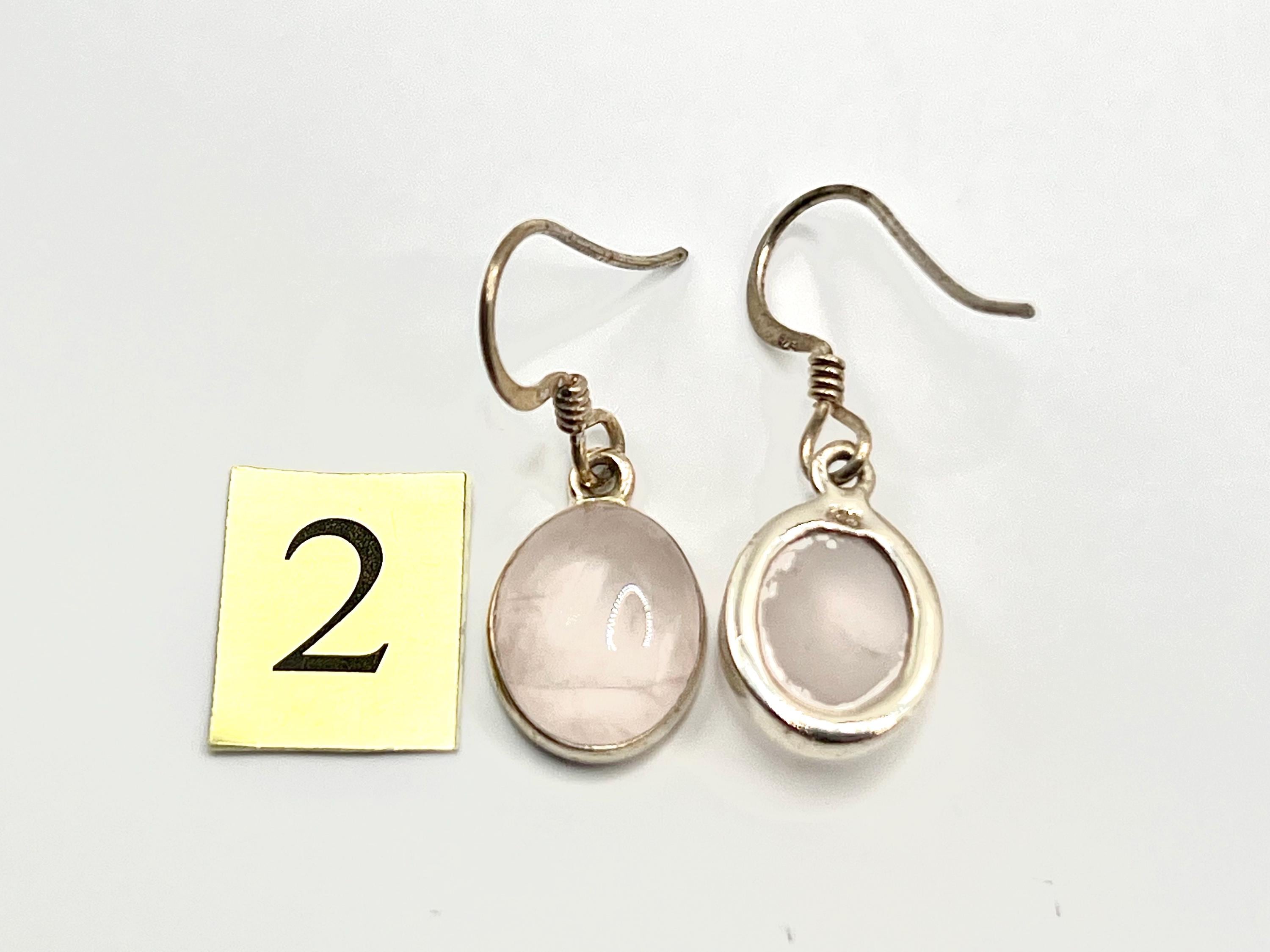 Sterling silver rose quartz dangle earrings, heart chakra gemstone drop earrings, metaphysical shops, October birthday gift for her