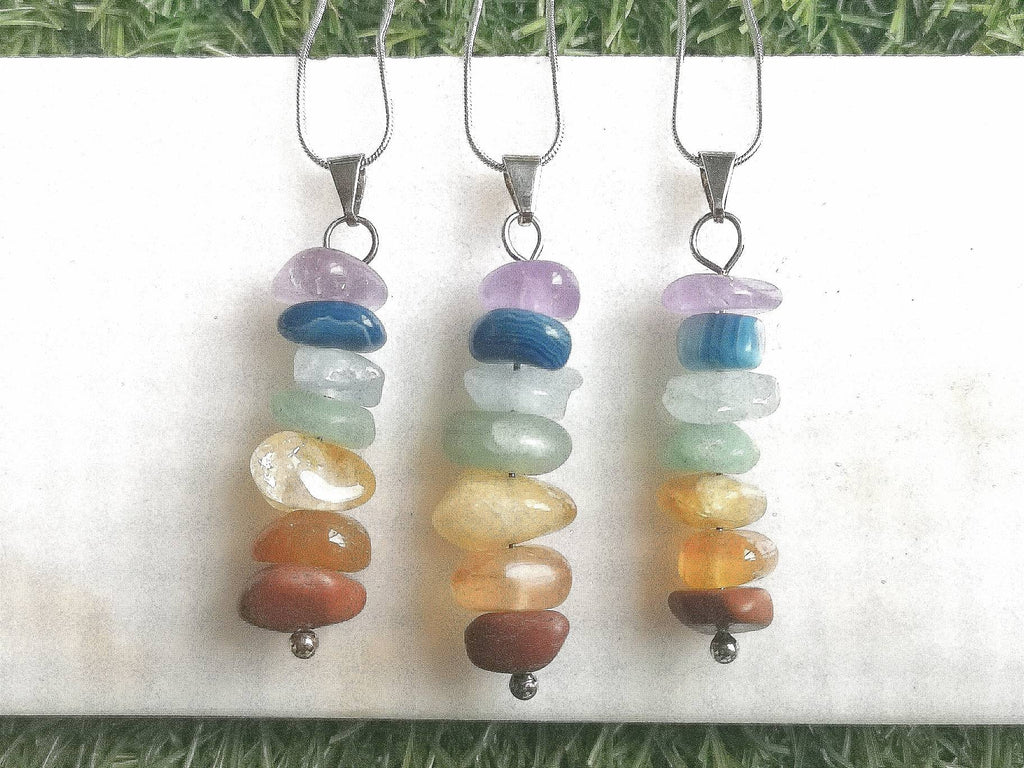 Beautiful Chakra Stones on silver chains, Crystal Necklaces, Crystal Jewellery, Ethically Sourced UK, Valentines Gift for her