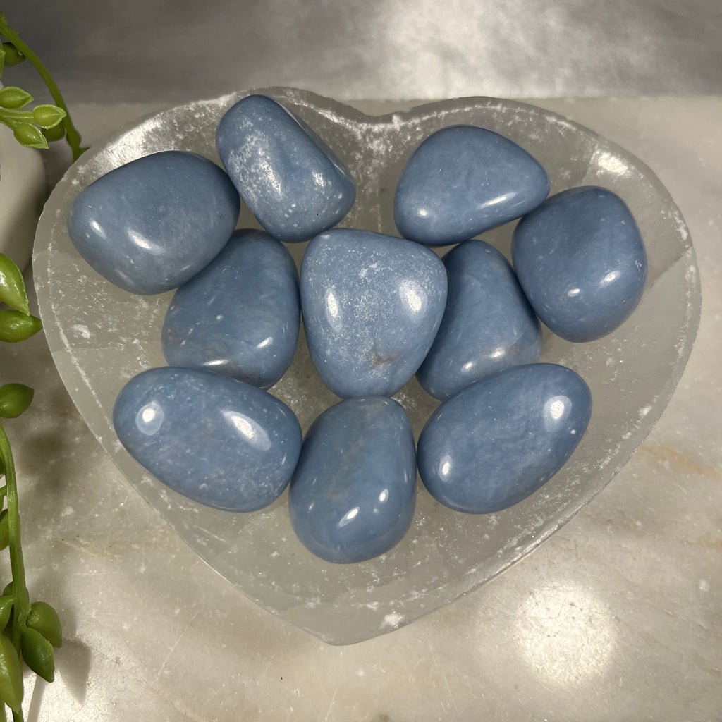 Angelite Tumblestones, Ethically Sourced UK Crystals