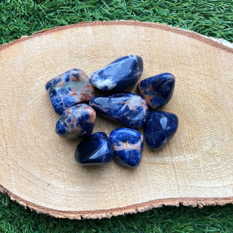 Sunset Sodalite Tumblestones, UK Crystals, Ethically Sourced, Metaphysical Crystals, Relieve Anxiety, Throat Chakra Healer, Crystal Gift