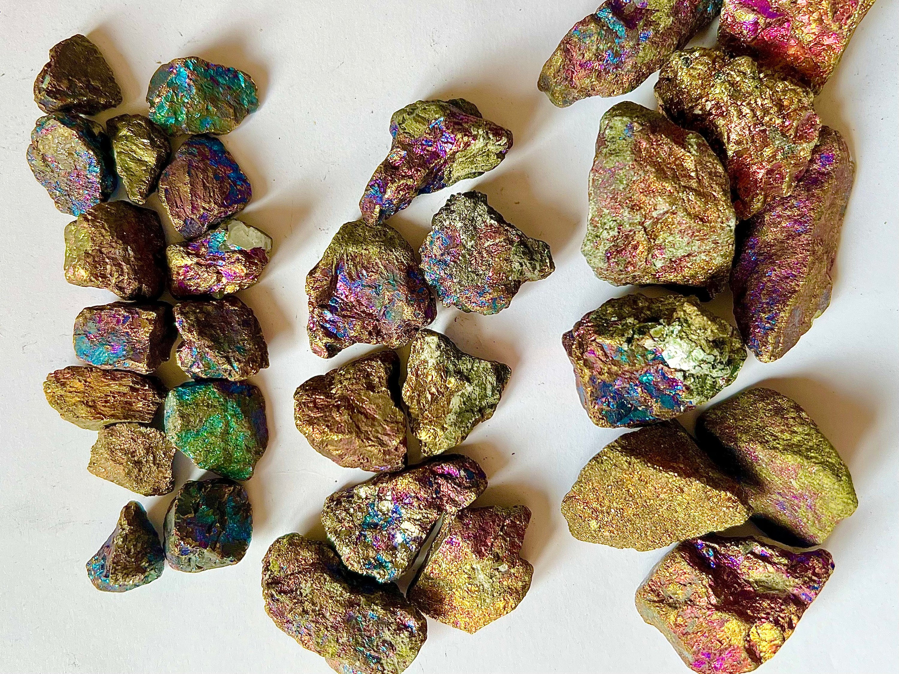 Raw Peacock Ore, Bornite Chunks, Chalcopyrite Rough Stones, UK Healing Crystals, Ethically Sourced, Aura Rainbow Crystal Gift