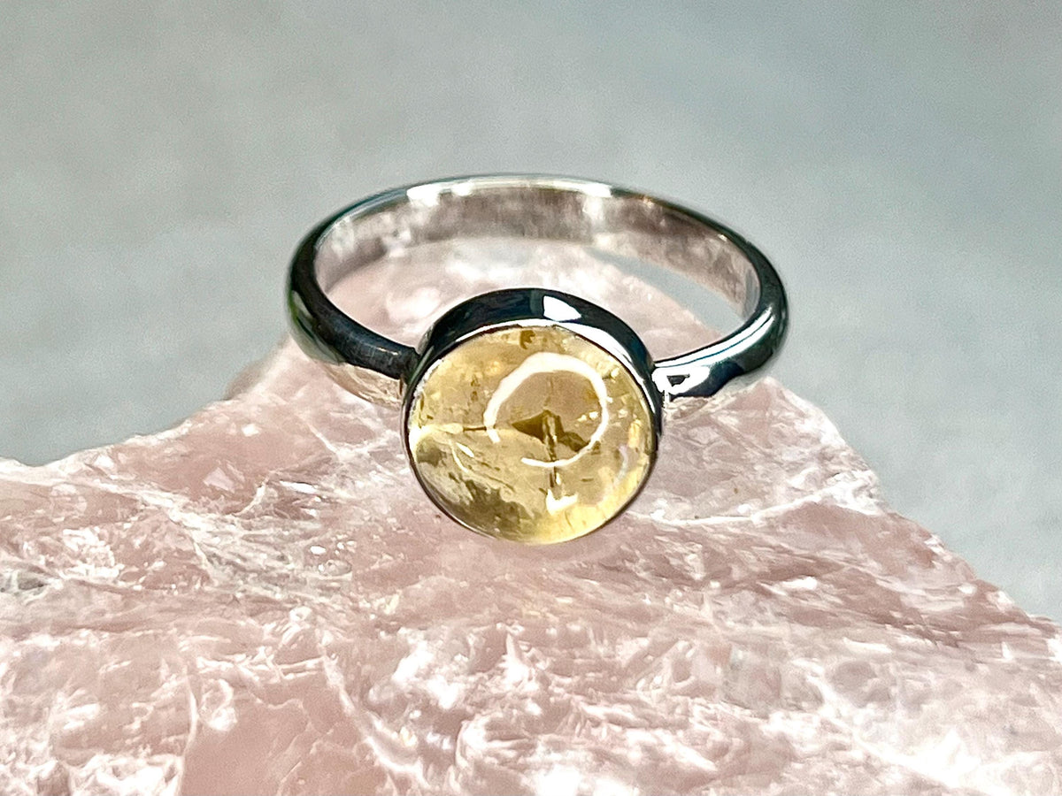 Citrine Crystal Ring, 925 Sterling Silver, UK size Q, Gemstone Jewellery, Crystal gift for wealth, Ethically sourced, metaphysical shop