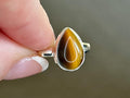 Tigers Eye Crystal Ring Size L, 925 Sterling Silver, Healing Crystal Jewellery Gift, Golden Gemstone for strength, UK Ethically sourced