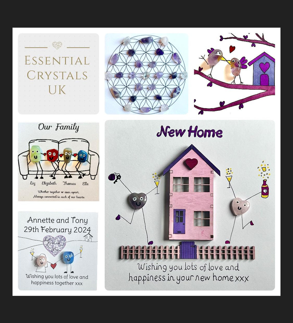 Hand-Painted Crystal Amethyst Birds Birthday Art Frame