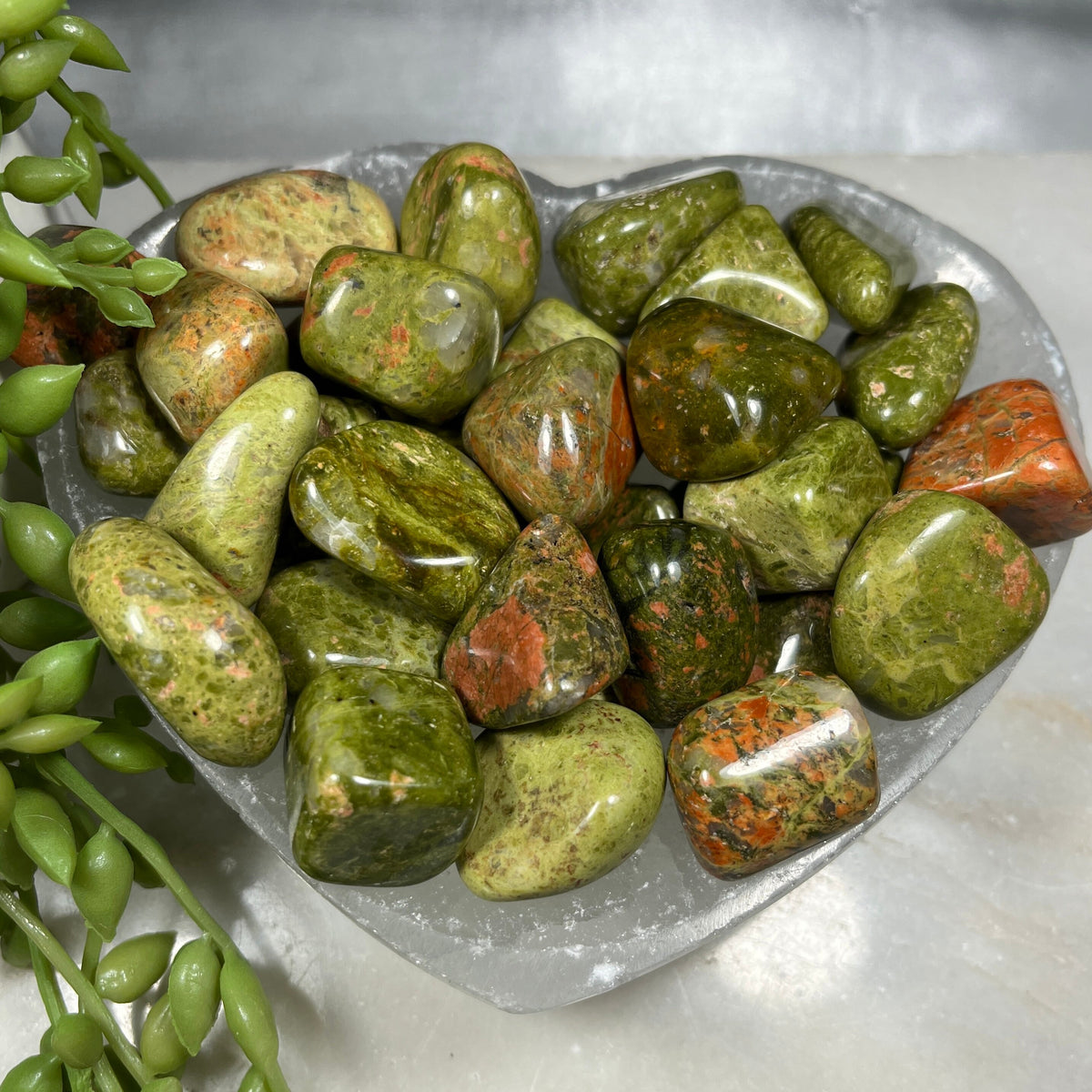 High Quality Unakite Tumblestones, Stone of Compassion and Empathy, Heart Chakra Healer, Ethically Sourced UK Crystals, Gift