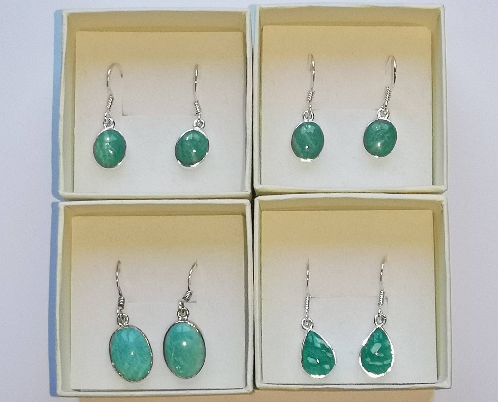 Amazonite Sterling Silver Dangle Earrings, Crystal Drop Earrings Jewellery, Throat Chakra Healer, Metaphysical shop, Virgo zodiac birthstone