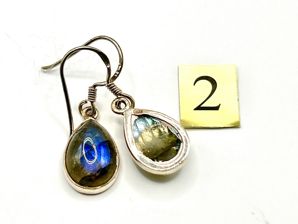 Labradorite Crystal Drop Earrings, 925 Sterling Silver, dangle crystal jewellery gift for her, metaphysical shop, gemstone for intuition