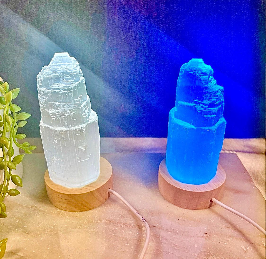 Raw Selenite Mountain, Selenite Lamps, Crystal Lamps, Satin Spar Tower, Rainbow Lamp, White Lamp, Christmas gift, Crystal present