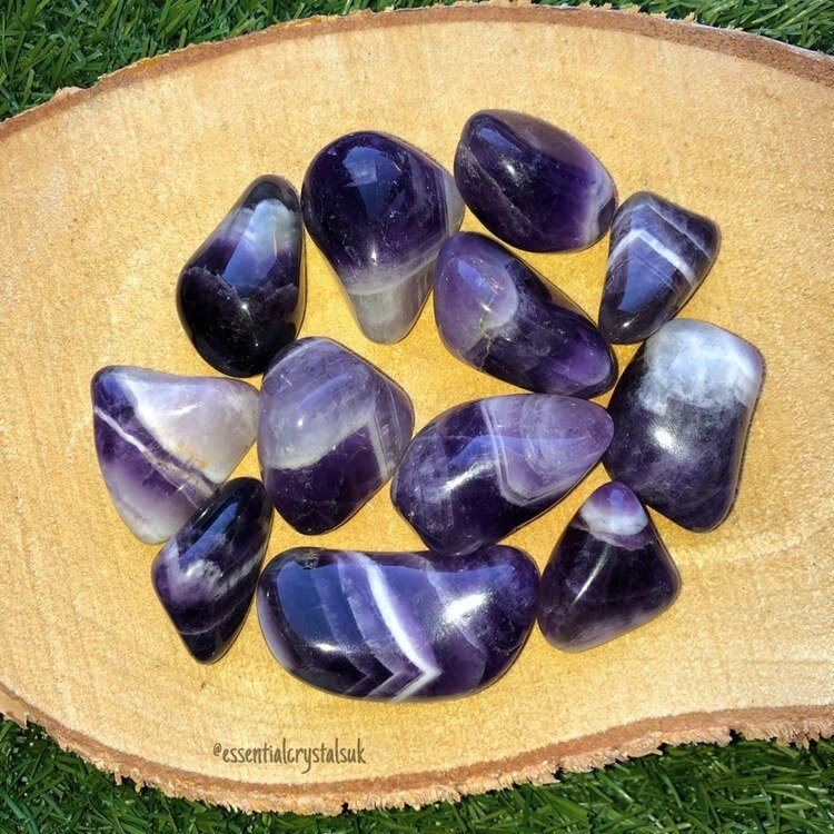 Dream Amethyst Tumblestones, Chevron Amethyst Crystal, High Quality UK Crystals, Ethically Sourced Stones, Purple Crystal, Witchy Gifts