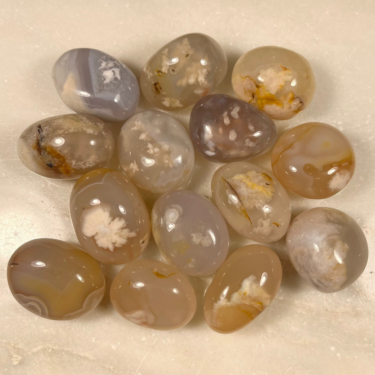 Flower Agate Tumblestones, High Quality Healing Crystals, Consciously Sourced Crystals, Heart Chakra, UK Crystals, Crystals for anxiety,