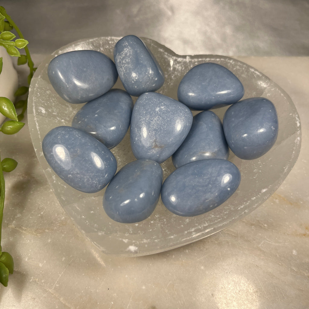 Angelite Tumblestones, Ethically Sourced UK Crystals