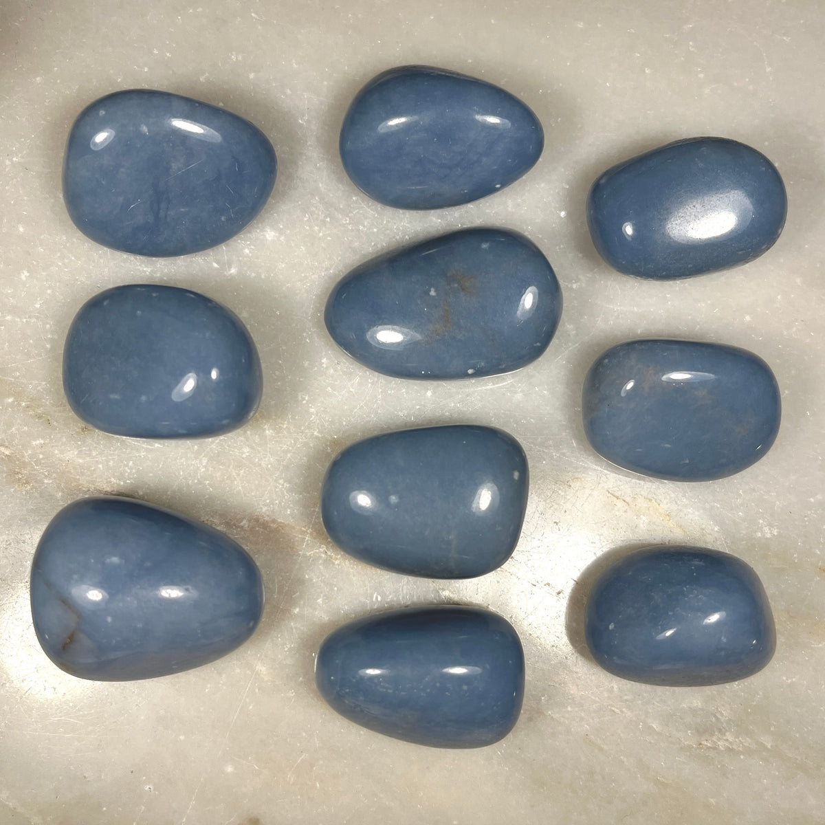Angelite Tumblestones, Ethically Sourced UK Crystals