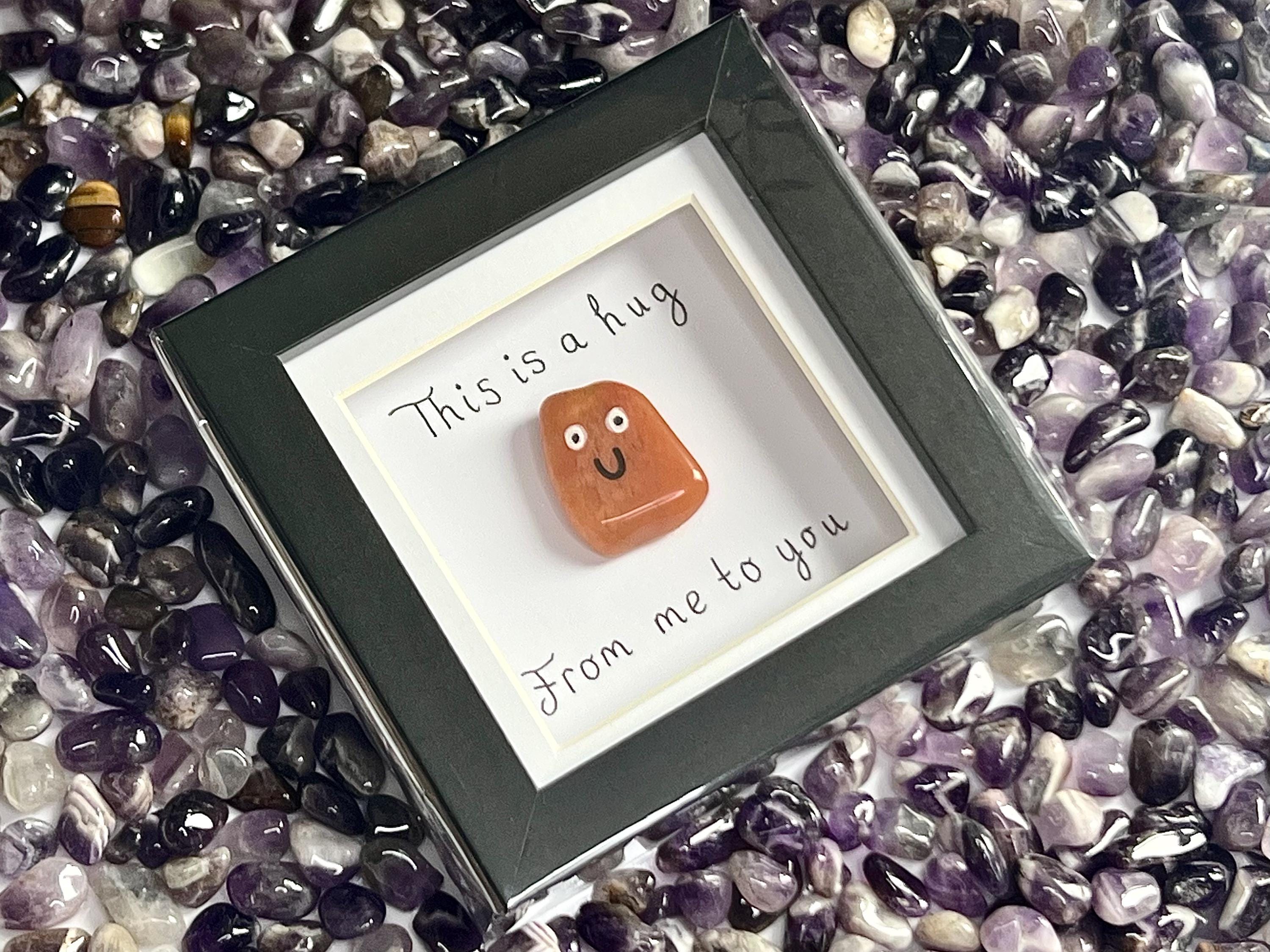 Framed Crystal Pocket Hug, Handmade Gift, Amethyst, Rose Quartz