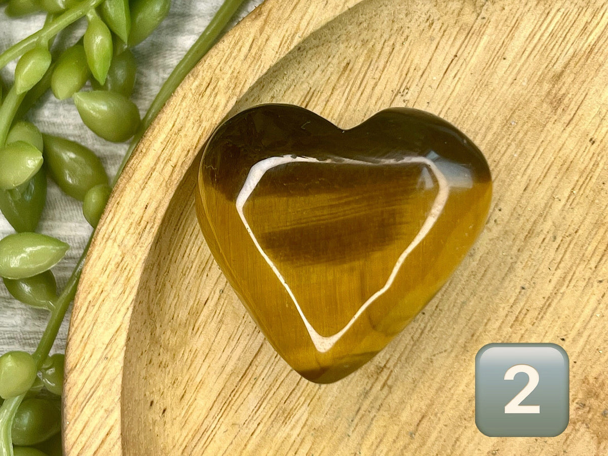 Gold Tigers Eye Puffy Heart Crystal, Ethically Sourced UK Crystals, Crystal Gift For Friend, Self Confidence and Courage Stone, Root Chakra