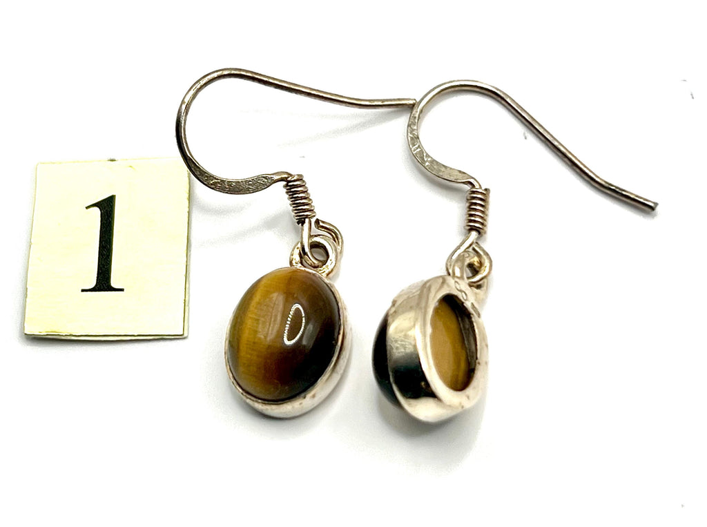 Sterling Silver Tigers Eye Crystal Dangle Earrings, Solar Plexus Chakra Gemstone, Tiger Eye Drop Earring, November Birthstone Gift for her