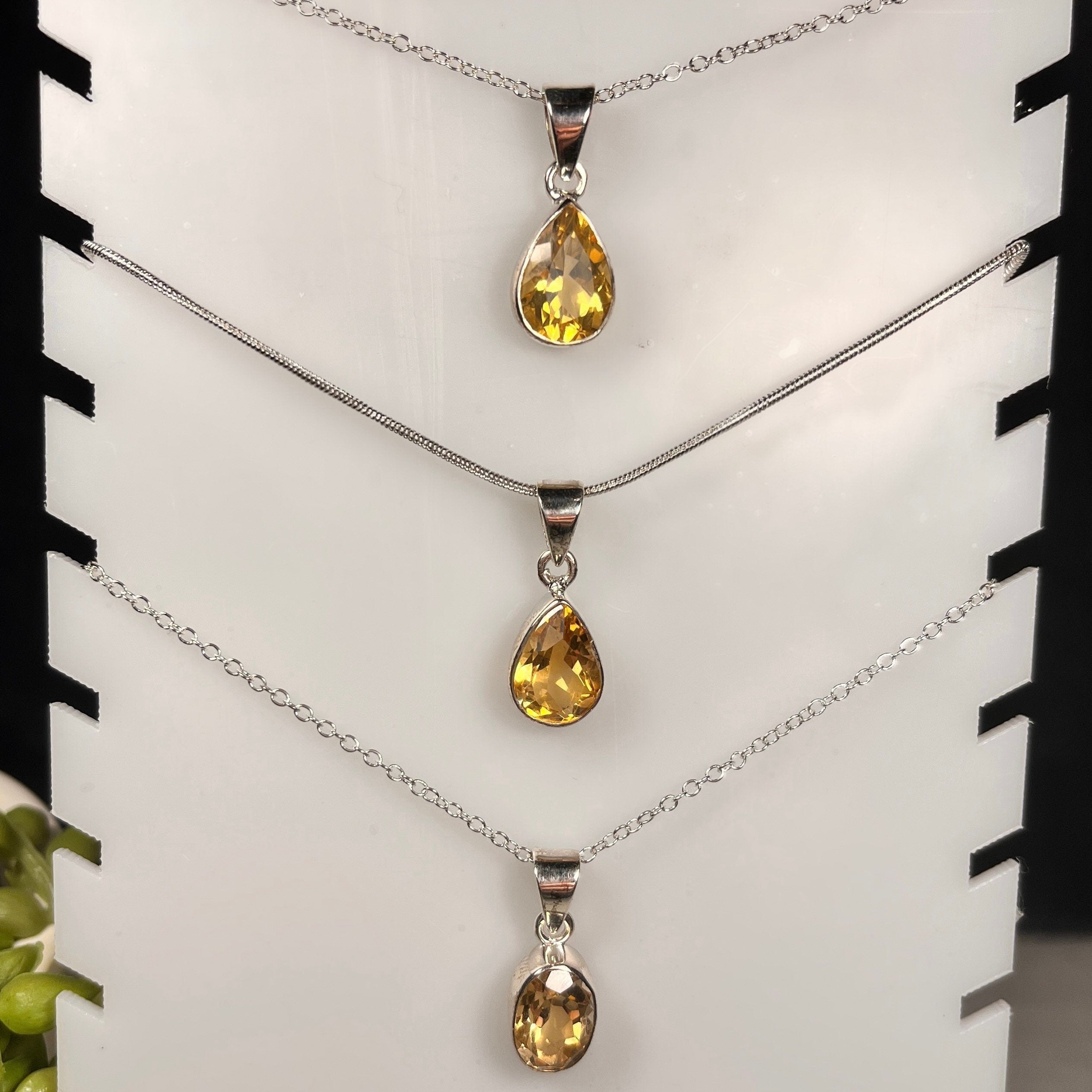 Faceted Natural Citrine Necklaces, Crystal Jewellery, Sterling Silver and gemstone necklace, Mothers Day Gift for her, Crystal for healing