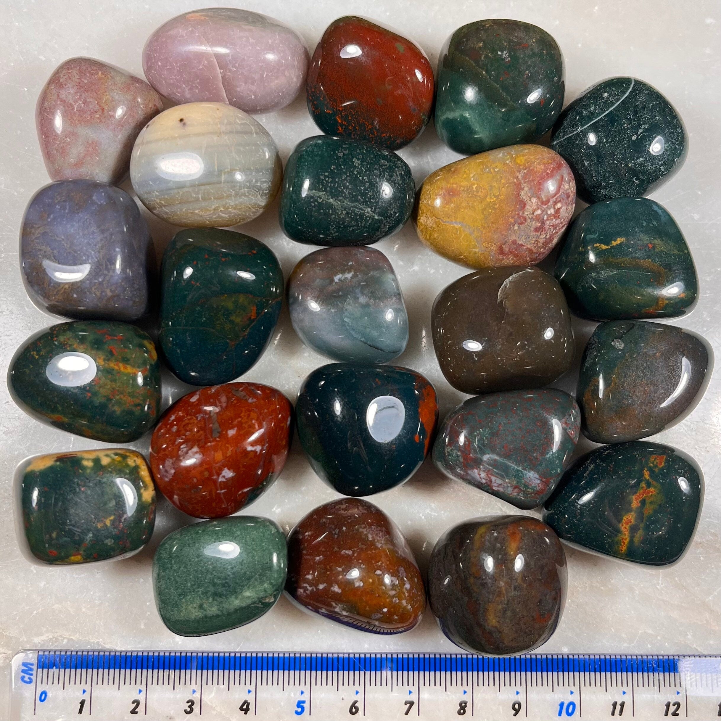 Fancy Jasper Tumblestones, Ethically Sourced Healing Crystals, Polished Stones for Grounding and Meditation, Root Chakra Metaphysical Gift