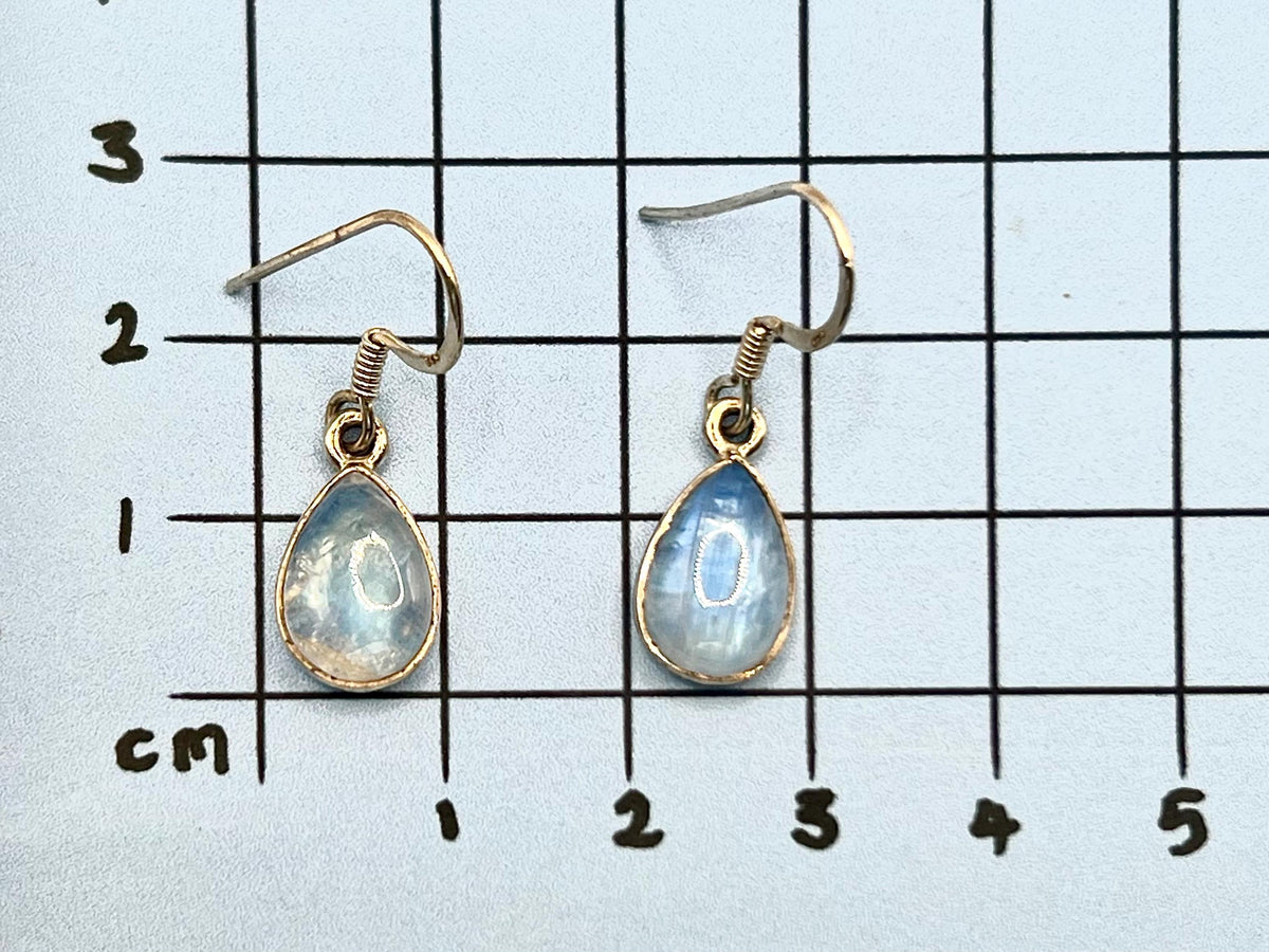 Sterling silver blue moonstone dangle earrings, crown chakra, gemstone drop earrings for women, metaphysical shop, June birthday gift for her