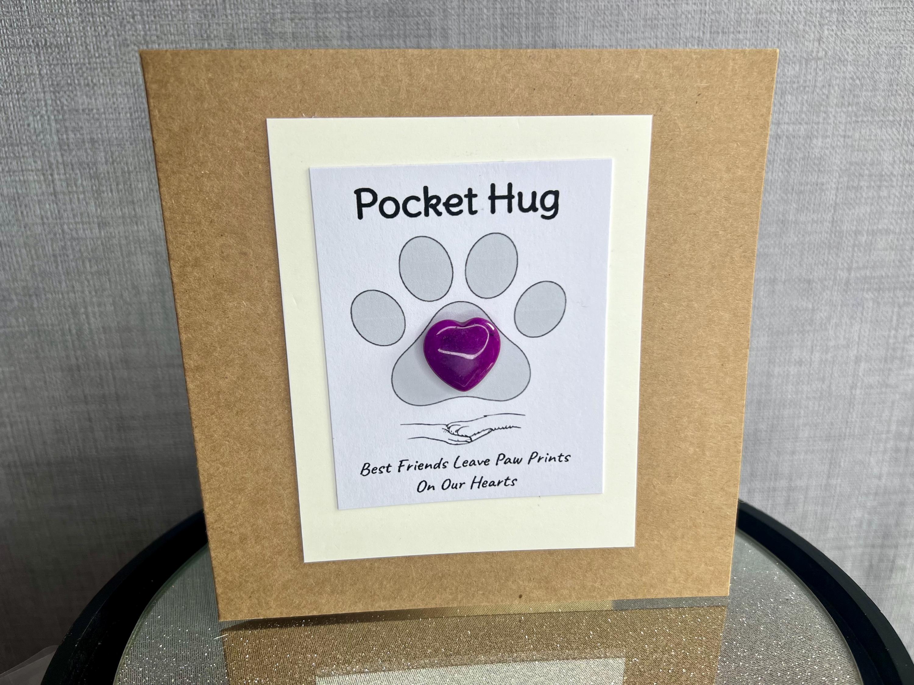 Pet Bereavement Cards, Pocket Hug Crystal Hearts, Recovery Crystals, Gift for Dog Loss, Cat sympathy card, Rainbow Bridge, Best Friend