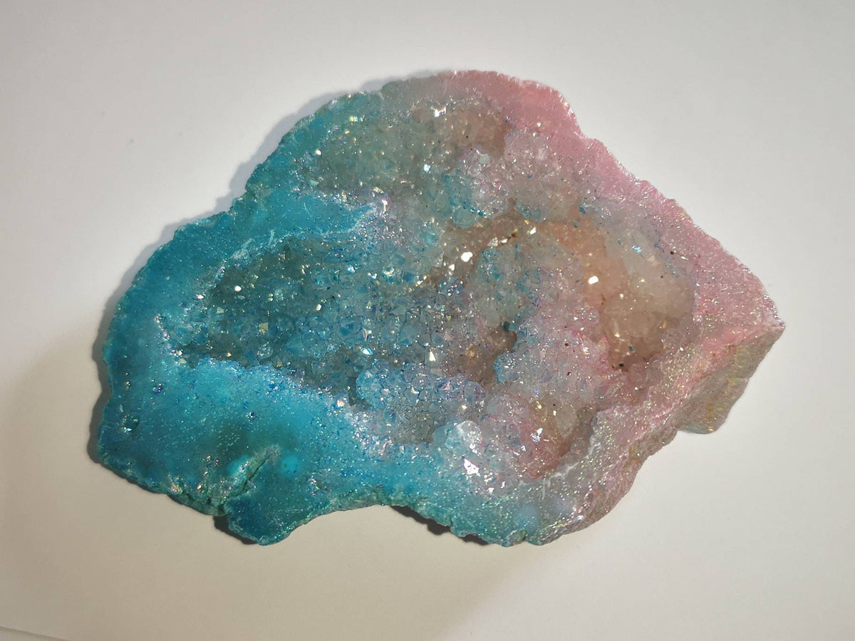 Pink and Blue Aura Quartz Geodes / UK Crystals Clusters / Ethically Sourced Unique Gifts / Healing Crystals / Pink / Blue / Candy Floss
