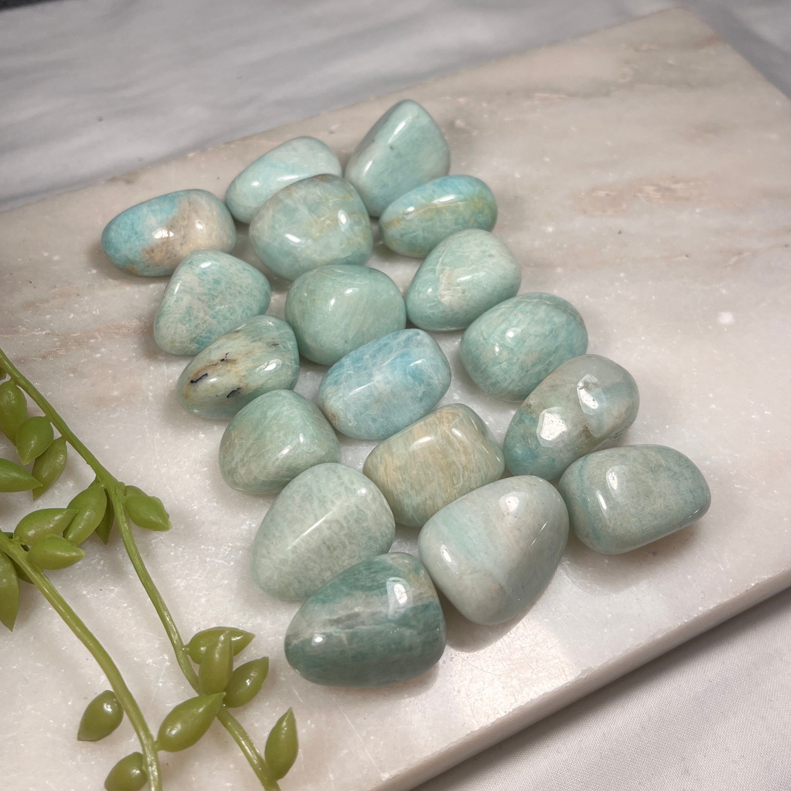 Amazonite Tumblestones, Size Options, Consciously Sourced