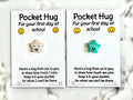 First Day at School Pocket Hug, 1st Day good luck gift and card, Crystal letterbox gift, Choose Crystal type Rose Quartz, Howlite, Amethyst