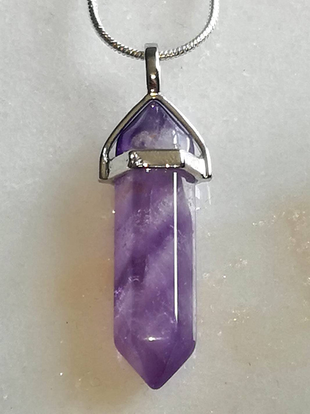 Amethyst and Rose Quartz Point Necklaces, Ethically Sourced UK Healing Crystals, Crystal Necklace, Rose Quartz Pendant, Amethyst Pendant