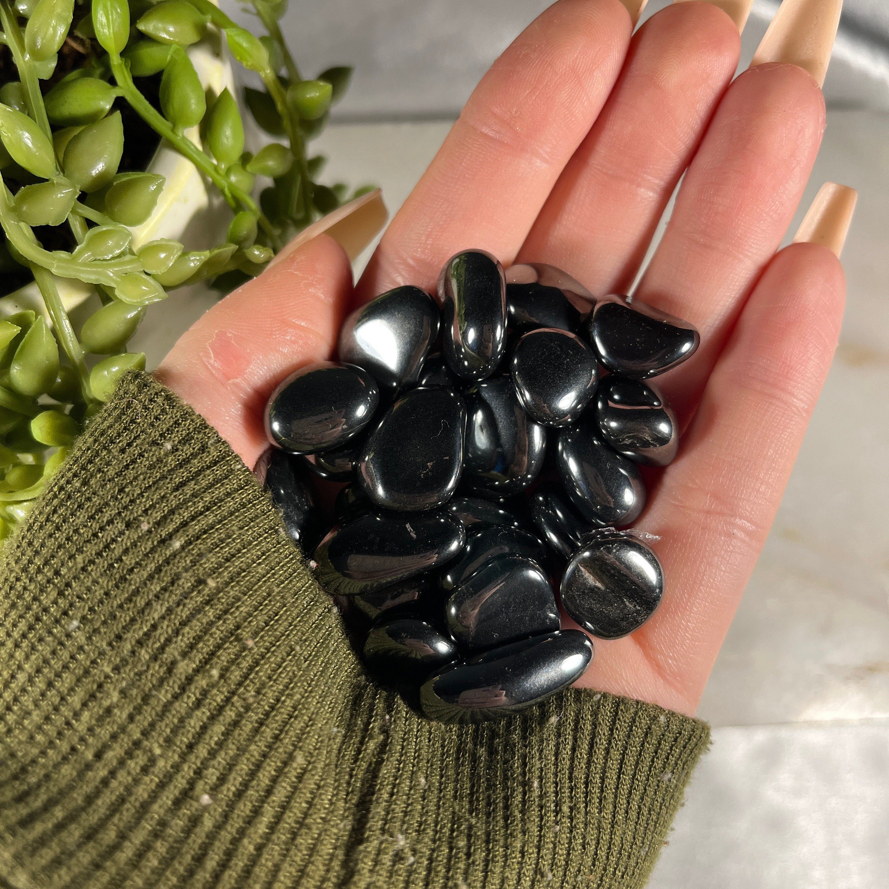 Hematite Tumblestones, Small and Large Options, Deflect Negativity, Protection Stone, Consciously Sourced | UK Crystals | Gift