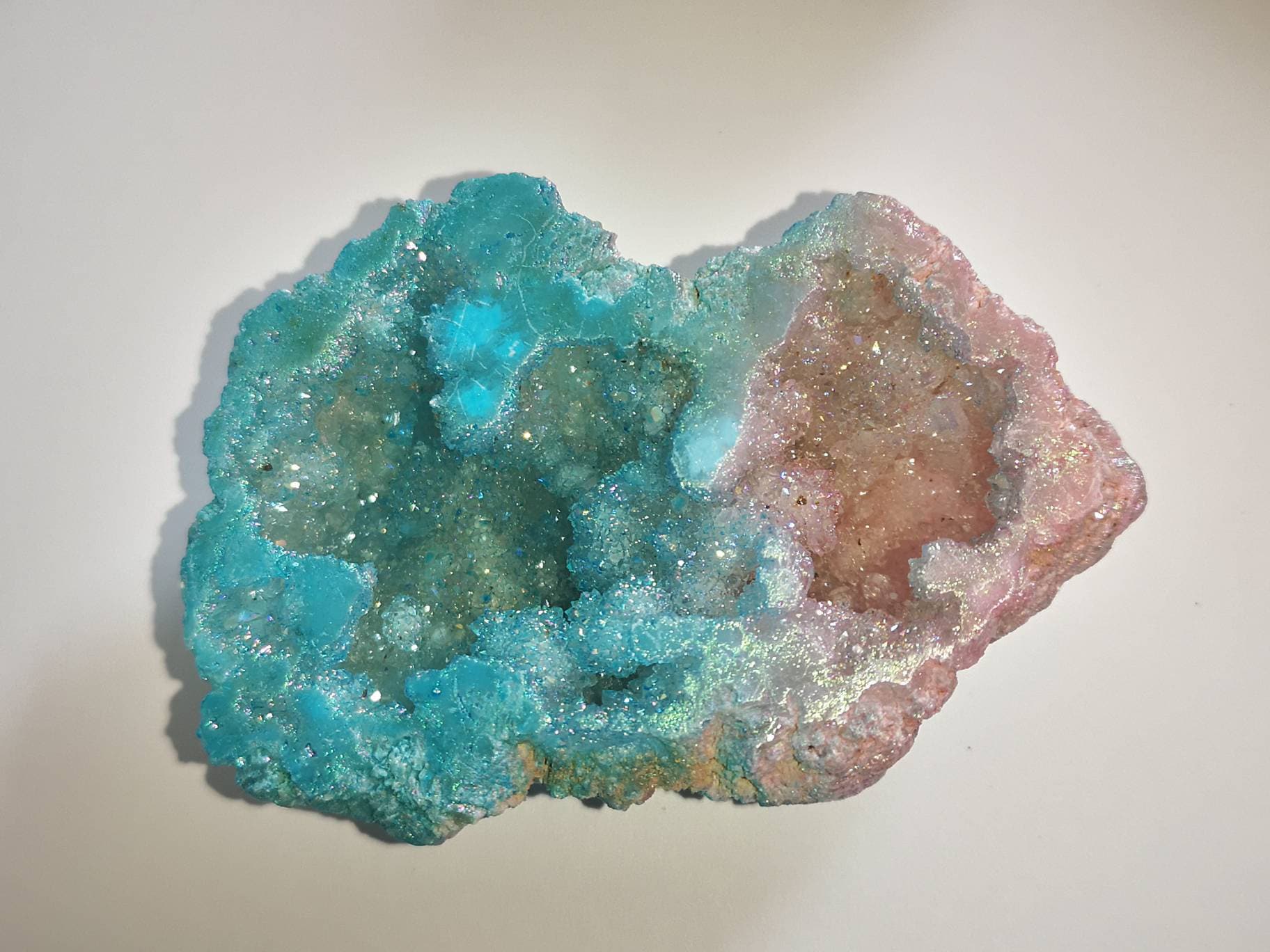 Pink and Blue Aura Quartz Geodes / UK Crystals Clusters / Ethically Sourced Unique Gifts / Healing Crystals / Pink / Blue / Candy Floss