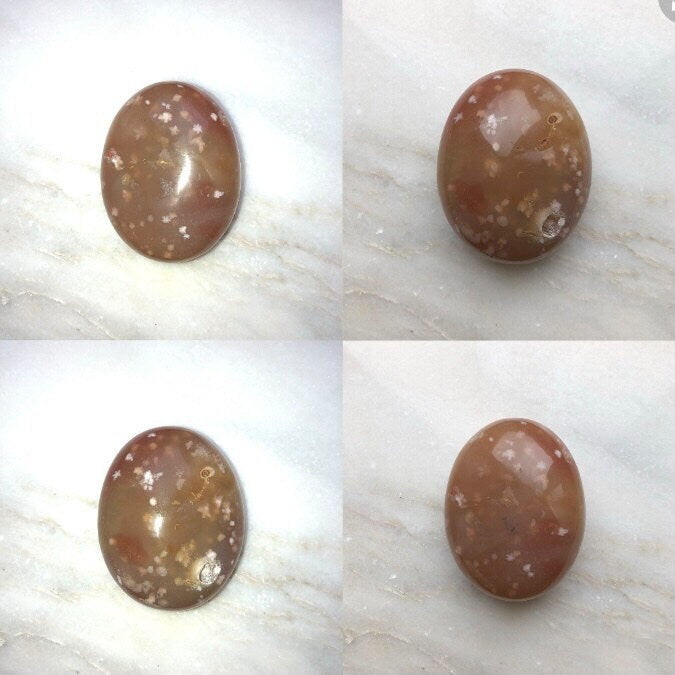 Stunning Flower Agate Healing Crystal Palmstones, Pocket Stone, Worry Stone. Cherry Blossom | Ethically Sourced UK Crystals | Gift