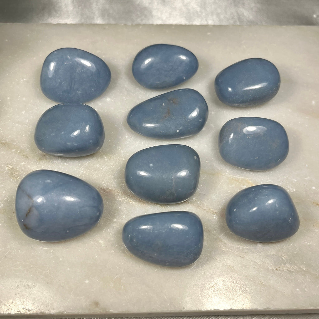 Angelite Tumblestones, Ethically Sourced UK Crystals