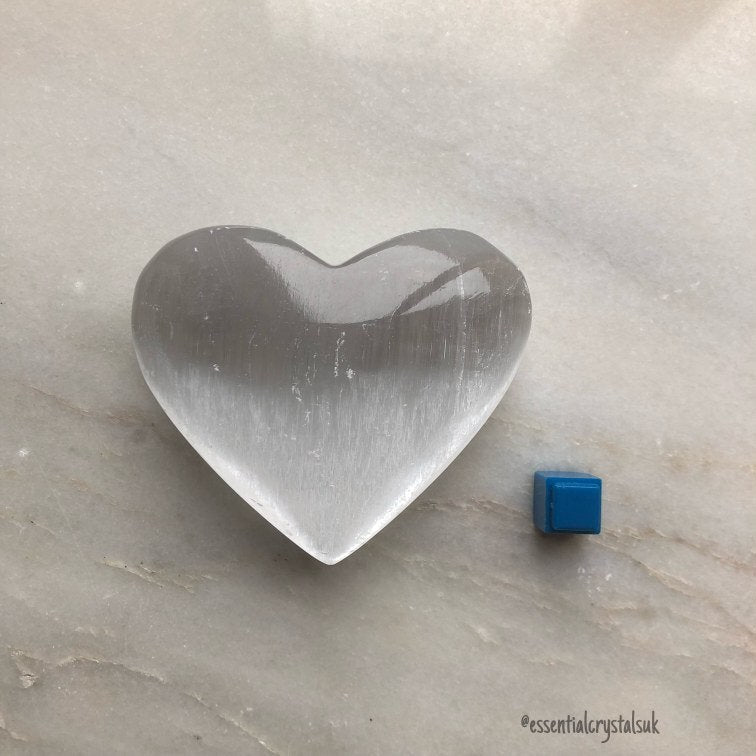 Selenite Hearts 7cm, Crystal Cleanser, Satin Spar