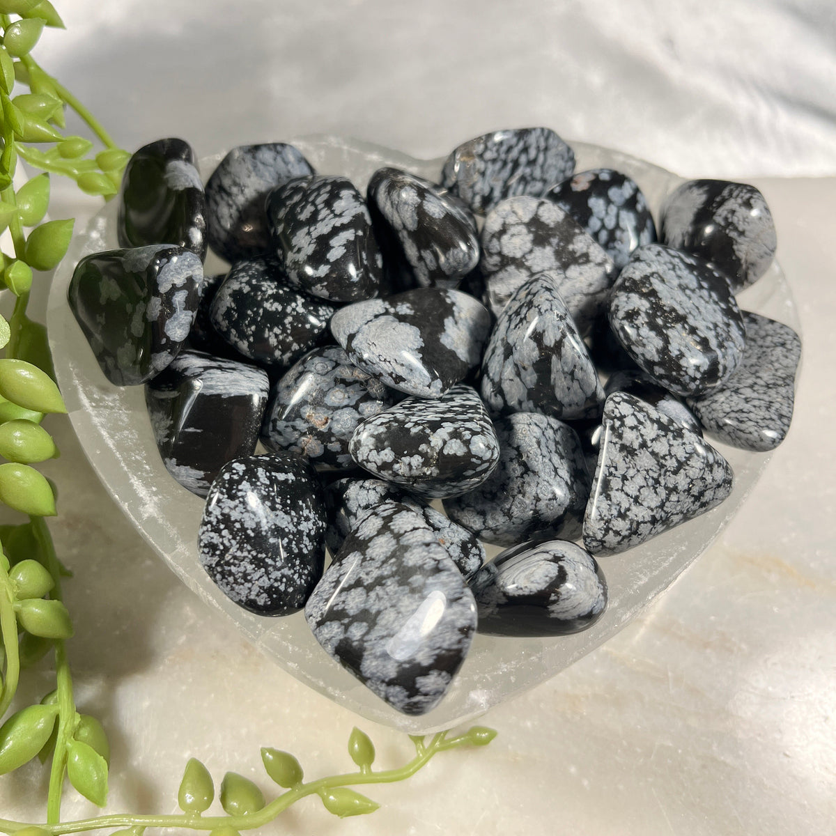 Snowflake Obsidian Tumblestones, High Quality Snowflake Obsidian Crystals, UK Crystals Ethically Sourced , Stress Reliever Gift