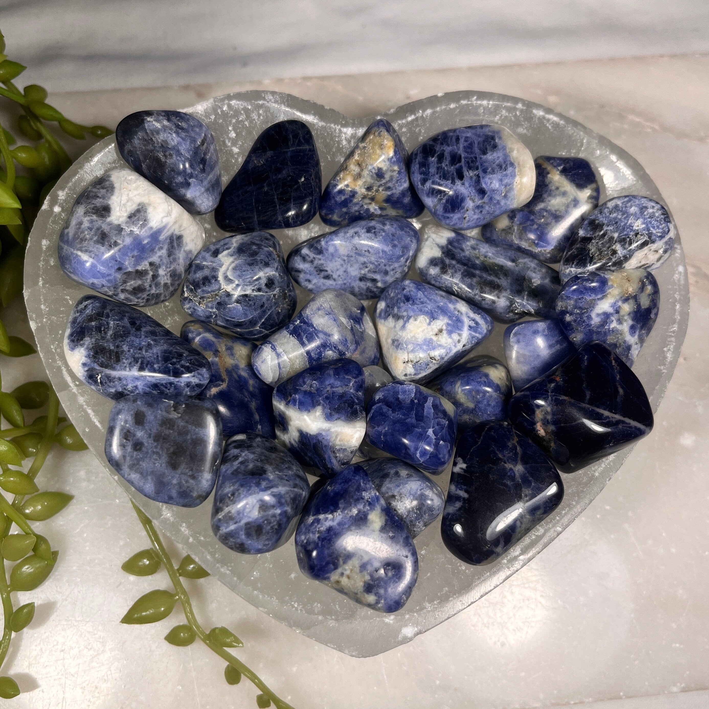 Sodalite Tumblestones, Small & Large Options, Consciously Sourced, UK Crystals, Blue Crystals for grounding, Metaphysical UK Gemstones