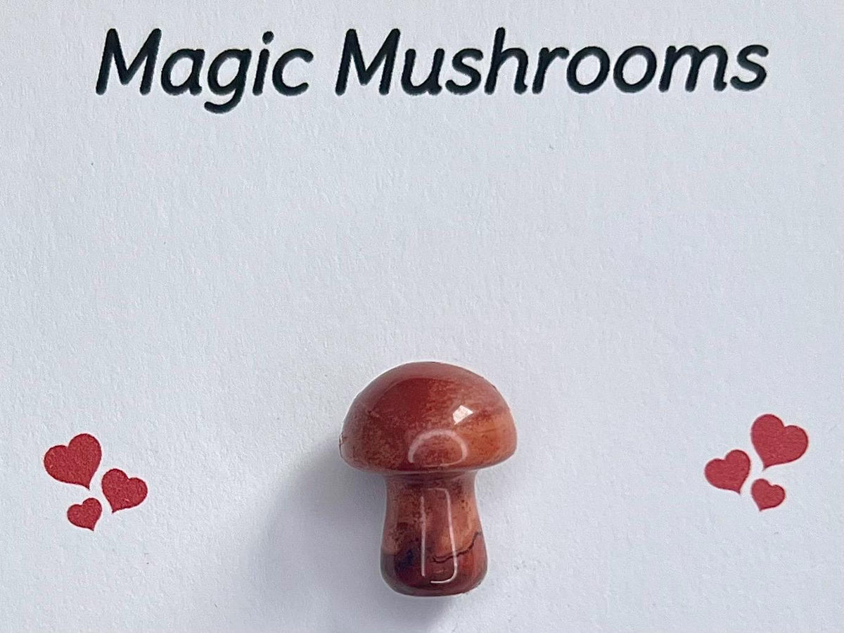 Magic Mushroom Crystal Cards, Let That Shiitake Go, Pocket Hug, Cheeky Birthday Card, Funny Gemstones, Gift for encouragement, Amethyst