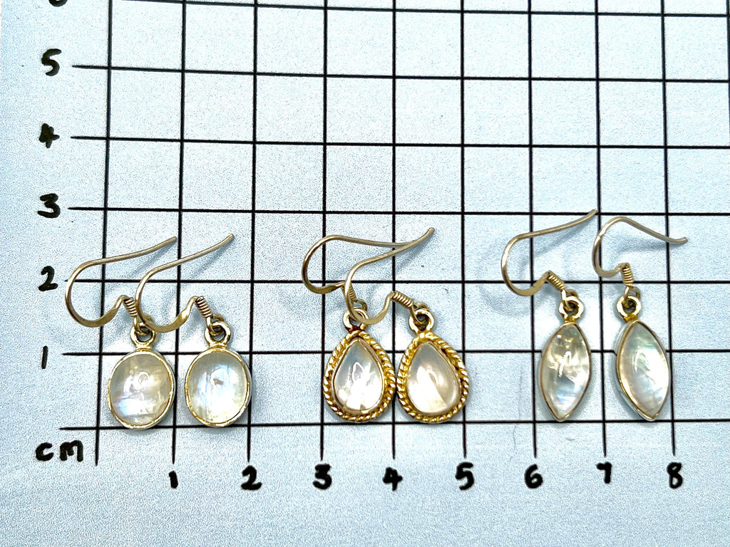 Sterling silver moonstone dangle earrings, crown chakra gemstone, drop earrings for women, metaphysical shop, June birthday gift for her