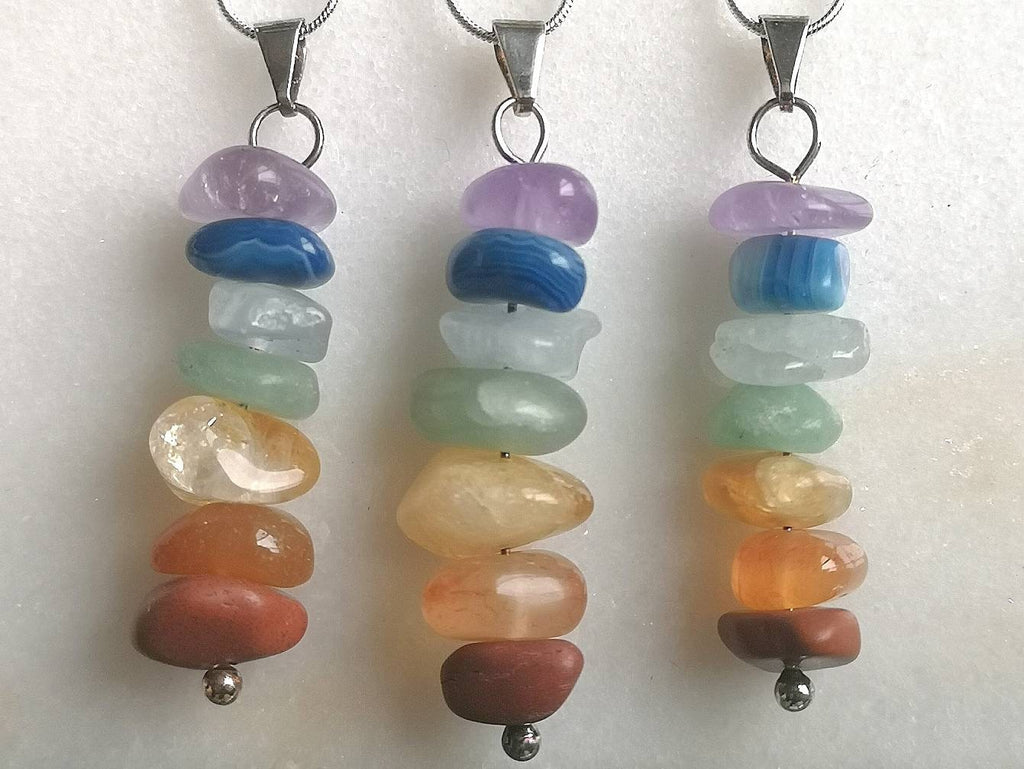 Beautiful Chakra Stones on silver chains, Crystal Necklaces, Crystal Jewellery, Ethically Sourced UK, Valentines Gift for her