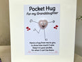 Granddaughter Rose Quartz Crystal Heart Card, Pocket Hug Greetings Card for Grandchild, Handmade Birthday, Miss You, Thinking Of You Gift