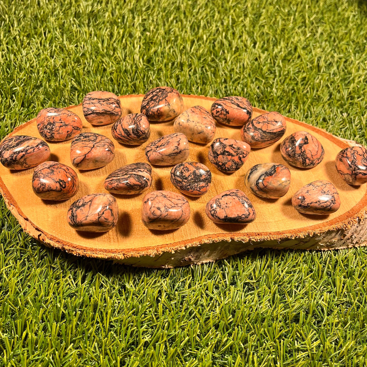 Pink Picasso Jasper Tumblestones, Consciously Sourced UK Crystals