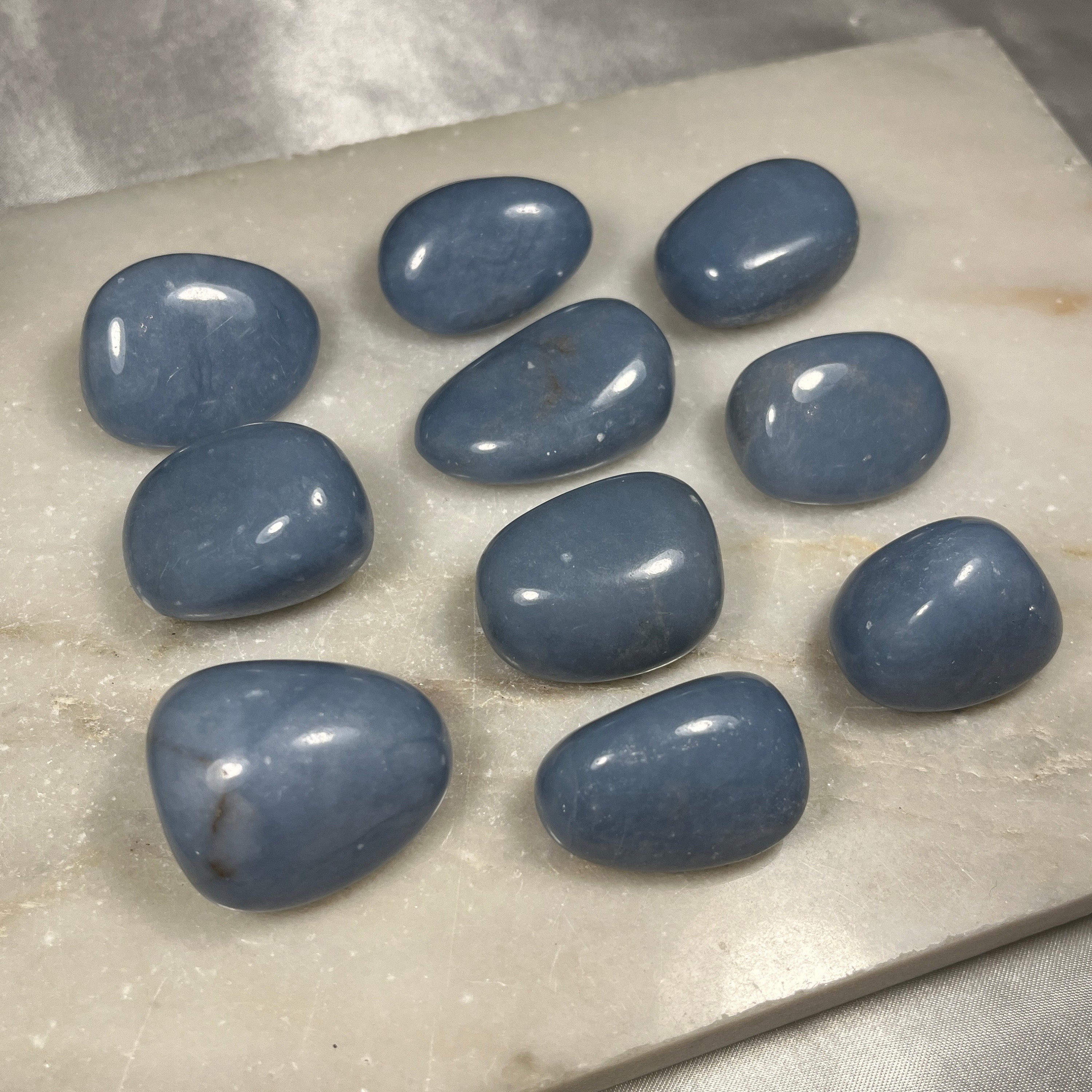 Angelite Tumblestones, Ethically Sourced UK Crystals