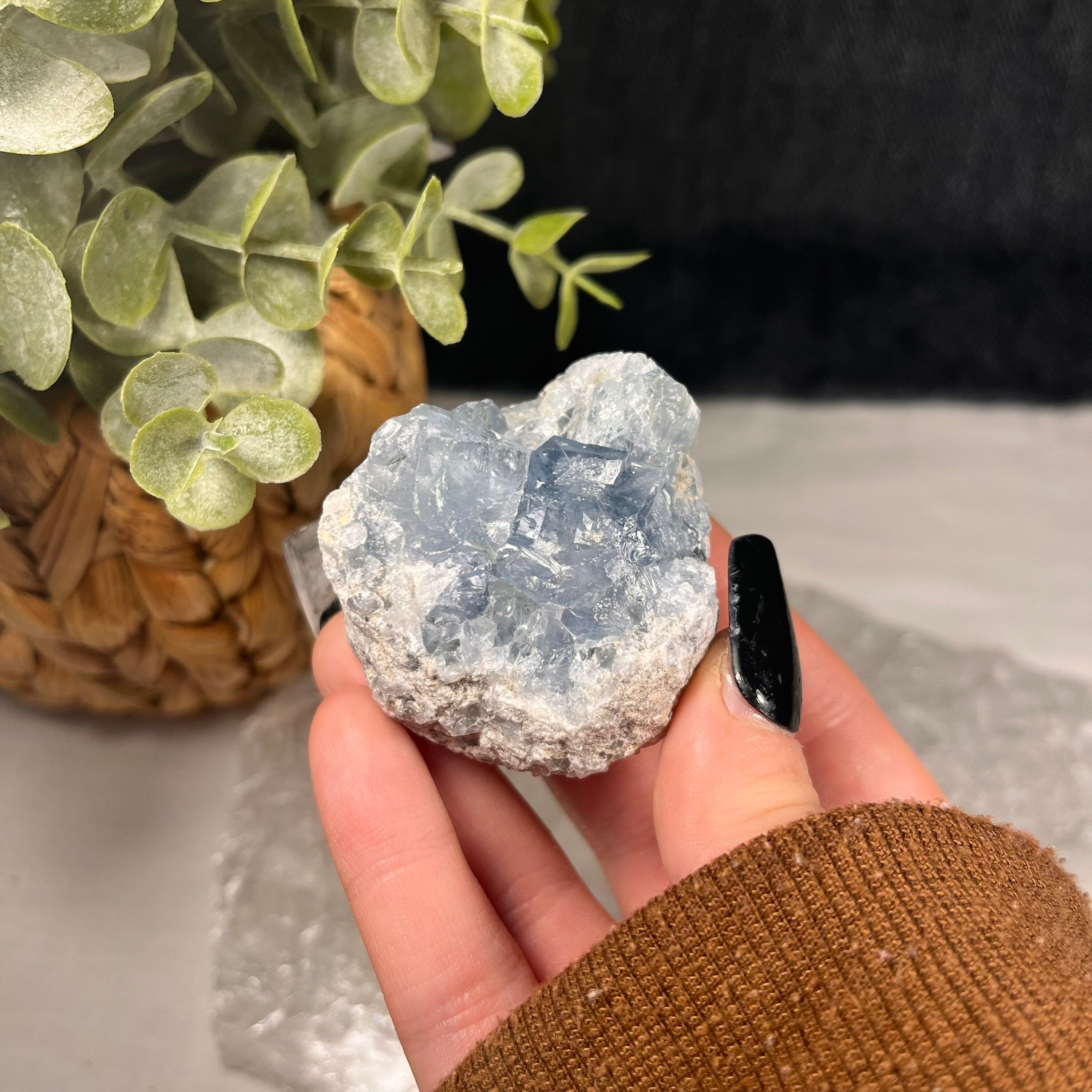 Raw Celestite Clusters, Throat Chakra Healer, Celestite Geodes, Blue Crystals. Consciously Sourced | UK Crystals